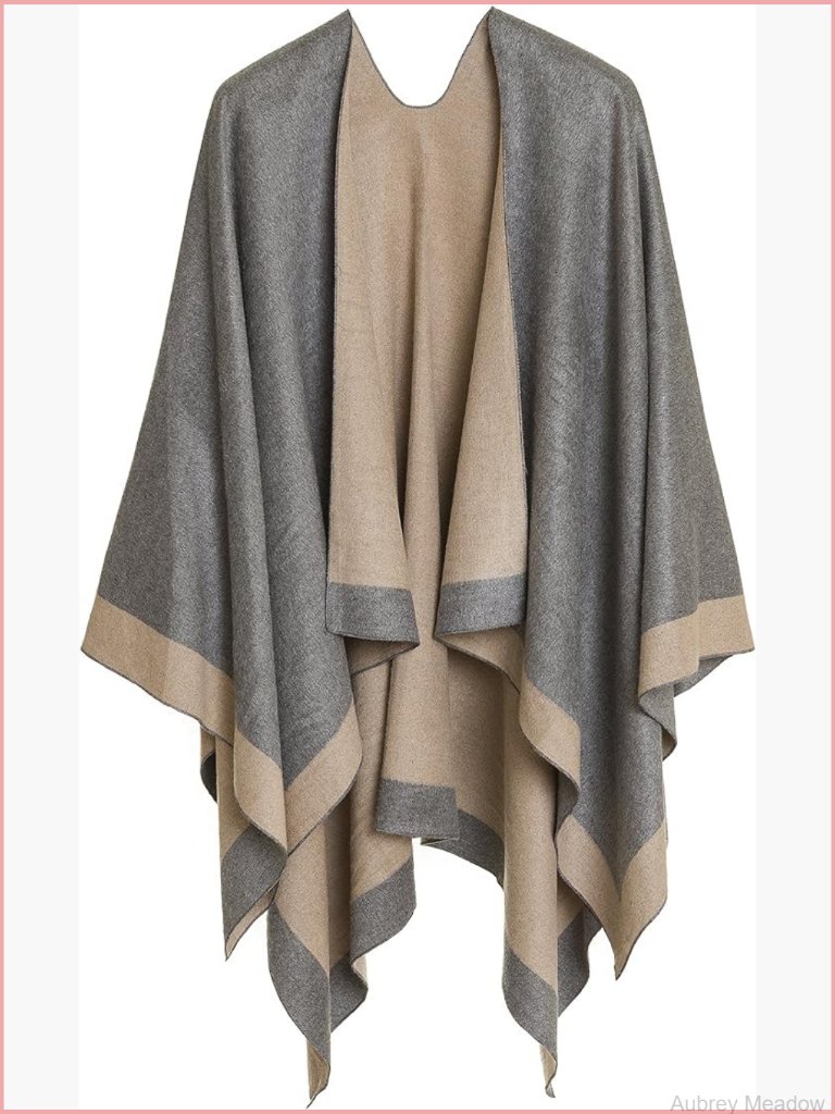 Shawl Wrap Poncho Cape Cardigan Sweater Open Front Travel Cruise